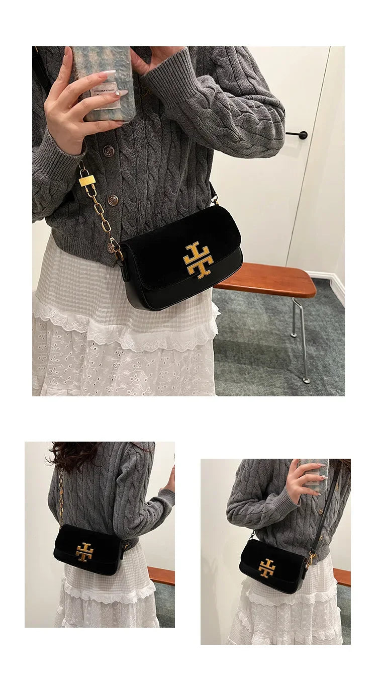 French niche 2024 new bag autumn and winter retro shoulder armpit senior fashion crossbody bag simple small square bag