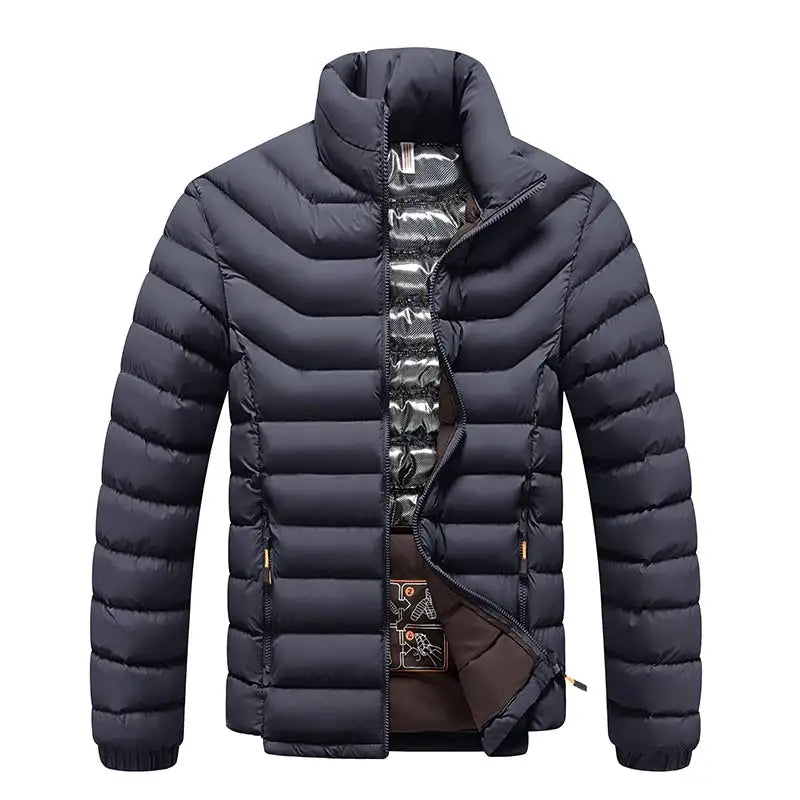 2023 Hiver Nouveaux Hommes Mode Chaud Veste Manteau Solide Épais Coupe-Vent Vêtements D'extérieur Automne Hommes Décontracté Imperméable Parkas Veste Manteau Mâle