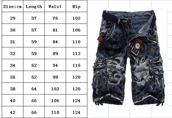 High Quality Camouflage Loose Cargo Shorts for Men Summer Fashion Camo Shorts Multiple Pockets Cargo Pants for Men