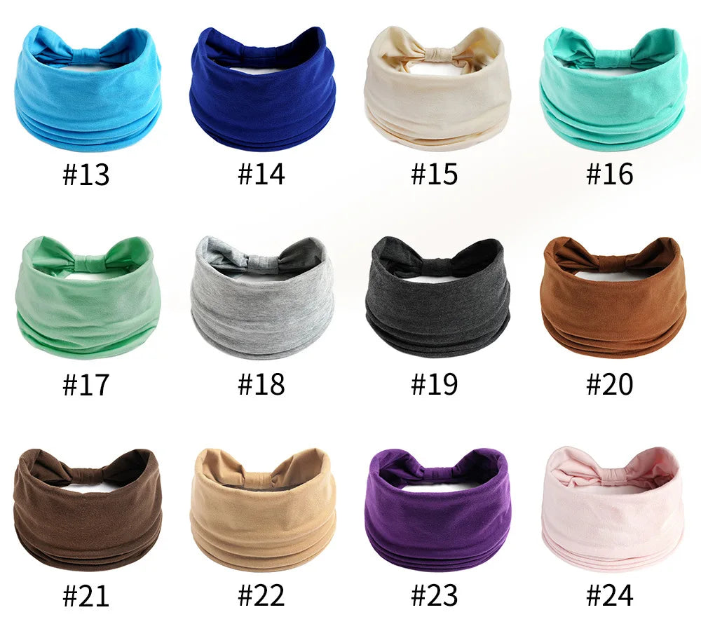 Wide Headbands for Women Stylish Head Wraps Boho Hairbands Sport Yoga Turban Cotton Non-Slip Bandana Hair Accessories