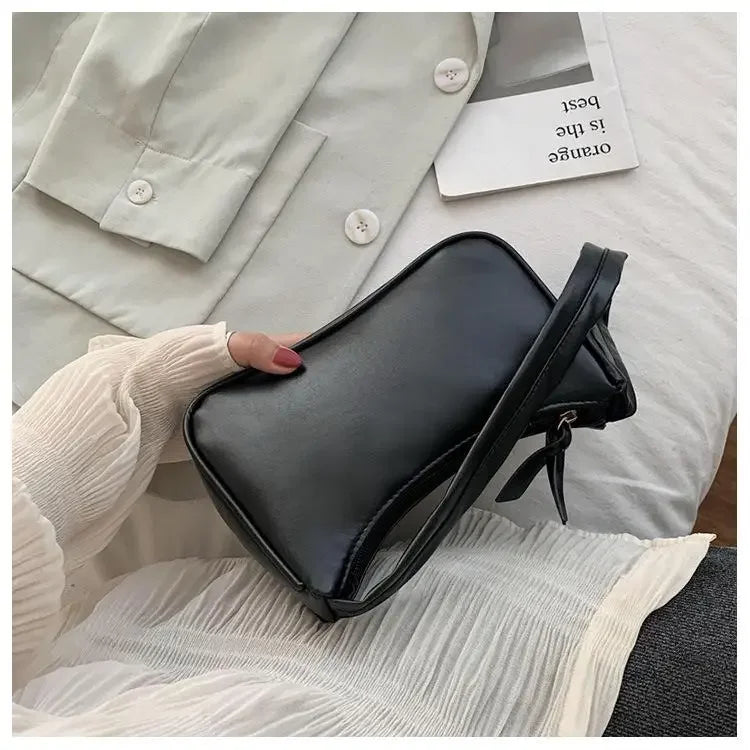 Women Handle Bag Retro Handbag PU Leather Shoulder Totes Underarm Vintage Top Handle Bag Female Small Subaxillary Bag New