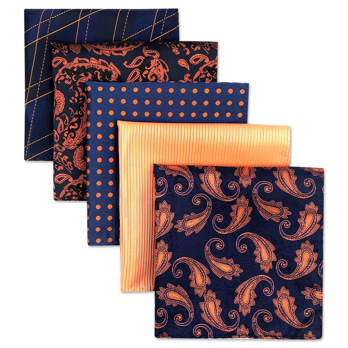 5 Pieces Mens Pocket Squares Wedding Handkerchiefs Set Fashion Formal Bundle Luxury Unique