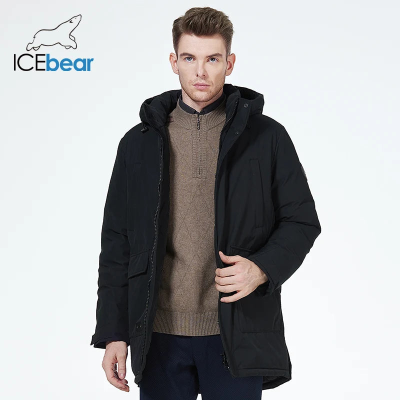 ICEbear 2023 new mens parka jacket windproof warm outerwear Thicken puffer coat for winter MWD3239I