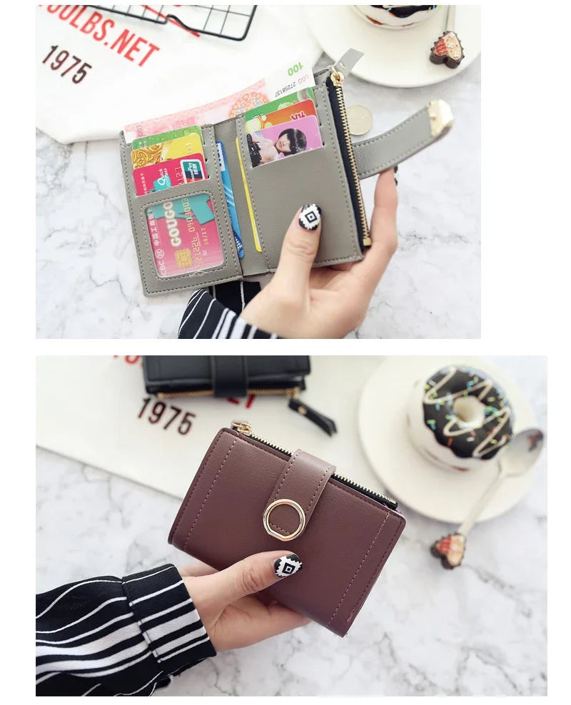 Fashion Trend Clutch Female Purse Money Clip Wallet Small Zipper Brand Leather Luxury Purse Women Ladies Card Bag for Women