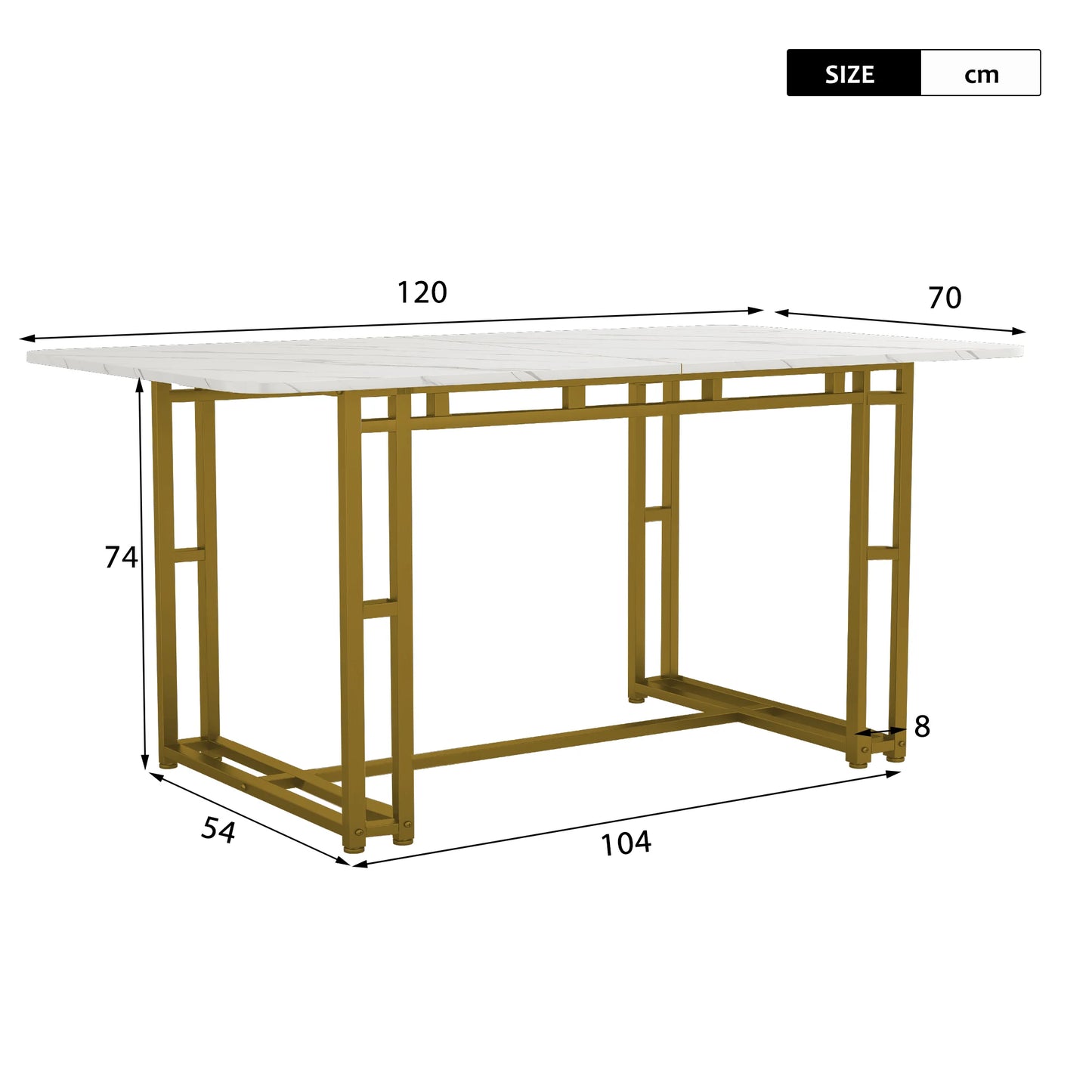 VSOGA 120x70cm Gold Dining Table with 4 Chairs Set Modern kitchen Dining Table Set Dark Green Velvet Dining Chairs Gold Iron Leg table