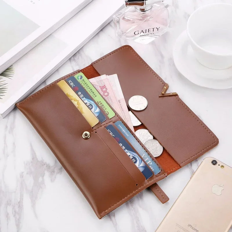 2024 Leather Women Wallets Hasp Lady Moneybags Zipper Coin Purse Woman Envelope Wallet Money Cards ID Holder Bags Purses Pocket