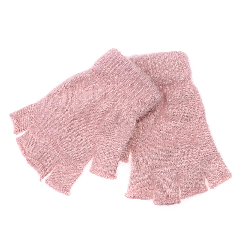 Plush Fingerless Gloves Female Winter Mitten Soft Warm Student Women Gloves Outdoor Write Mink Gloves Thickened Cold Protection