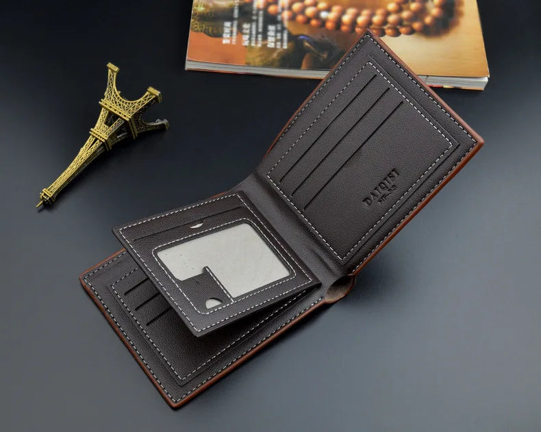 New Men's Wallet Money Bag PU Leather Business Short Wallet Vintage Soft Purse Multi-card Holder Portefeuille Homme Billetera