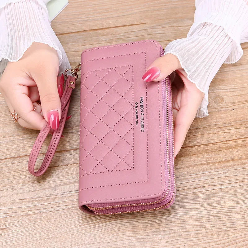 Long Wallet for Women Female Tassel Coin Purse Card Holder Wallets Double Zipper PU Leather Clutch Bags Luxury Money Phone Bag