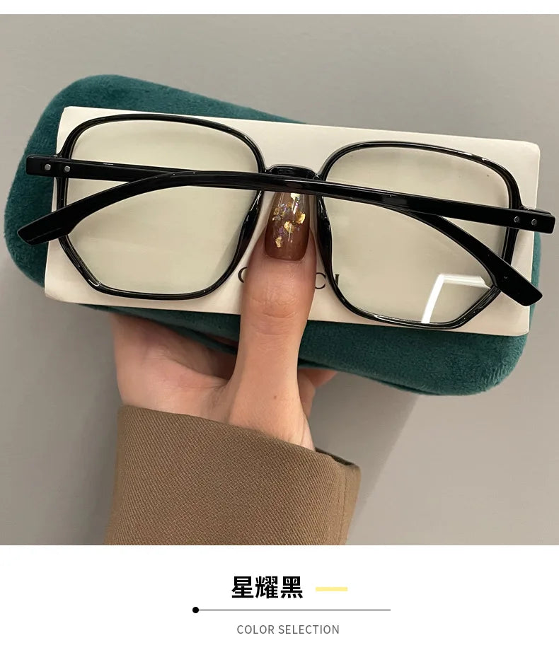 Ultra Light Myopia Glasses Men Women Minus Diopter Eyeglasses Trendy Large Size Square Frame Near Sight Eyewear