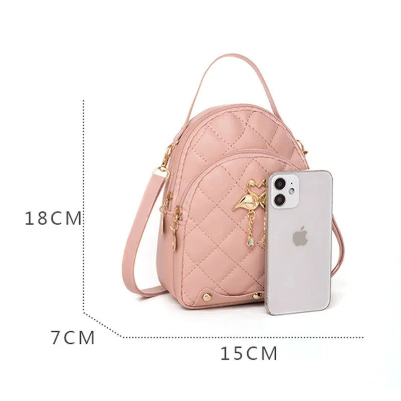 Women's Backpacks PU Leather Casual Small Women Bags Luxury Handbag Phone Purse Multifunction School Backpacks