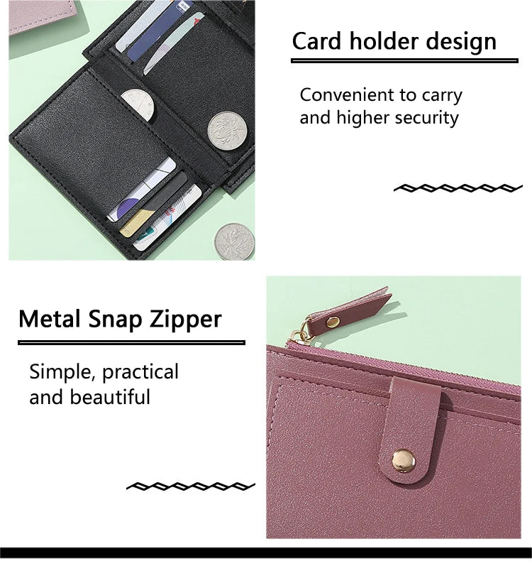 2023 New Short Women Wallets Free Name Engraving Slim Card Holder Female Purses Cute Simple High Quality Brand Women's Wallet