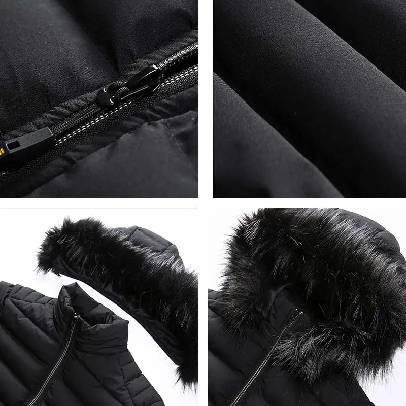 Parka Winter New Men High Quality Push Thickened Gathering Heat Keeping Warm Windproof Hooded Cotton Jackets Detachable Hat Male