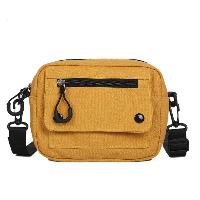 Women Canvas Handbags Korean Mini Student Bag Cell Phone Simple Small Crossbody Casual Ladies Zipper Shoulder Bag