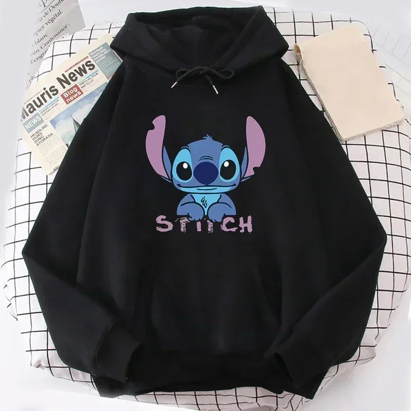 Daily Printed Stitch Men Hoodies Disney Cartoon Creative Fashion Graphics Trendy Comfortable Autumn Winter Male Sweatshirts