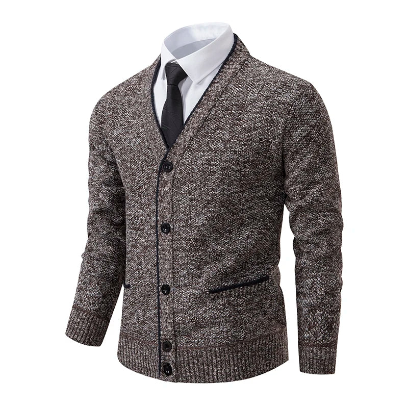 Men's knitted cardigan casual V-neck autumn and winter new sweater coat