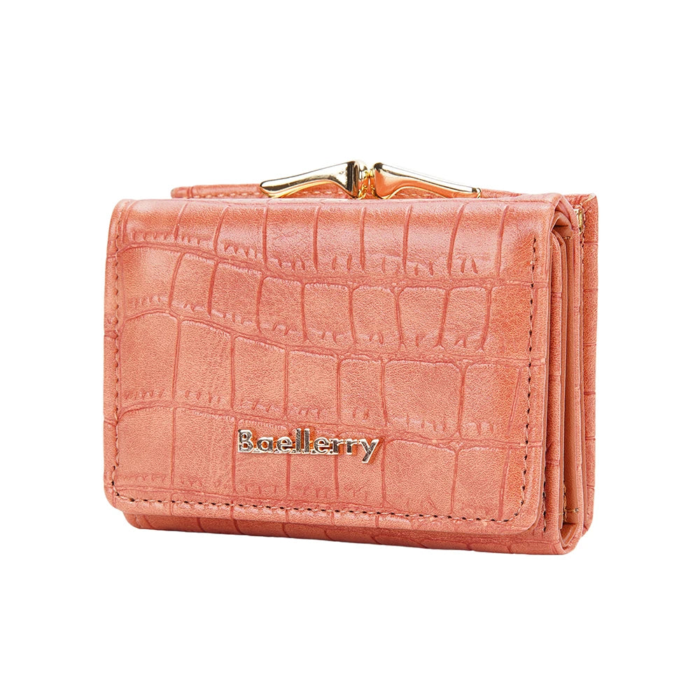 Baellerry New Women Short Wallet Brand Card Holder Simple Coin Pocket High Quality Female Purse Crocodile Pattern Women's Wallet