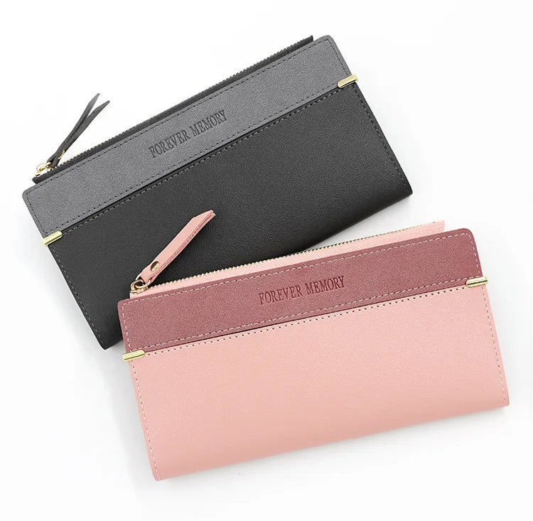 2024 New Long Women Wallets Clutch Zipper Coin Pocket Name Engraved Female Wallet Large Capacity Card Holder Brand Women's Purse