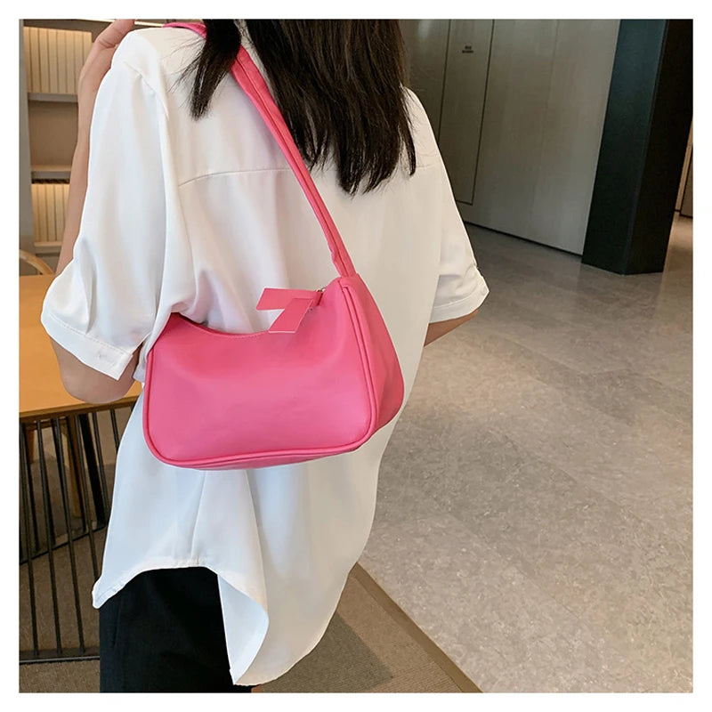 New 2024 Fashion Retro PU Leather Women Handbag Vintage Top-Handle Shoulder Bag Female Small Subaxillary Bag