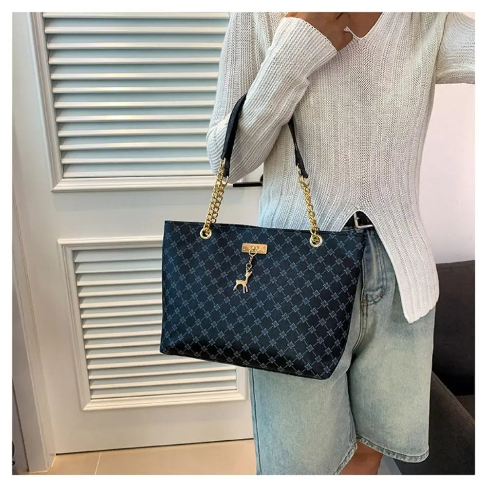 Women Luxury Design Tote Bag  Large Capacity Handbag Fashion Printing Shoulder Bag Trendy New Shopping Bag Purse