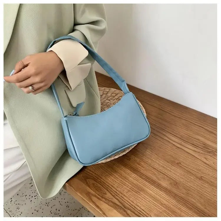 Women Handle Bag Retro Handbag PU Leather Shoulder Totes Underarm Vintage Top Handle Bag Female Small Subaxillary Bag New