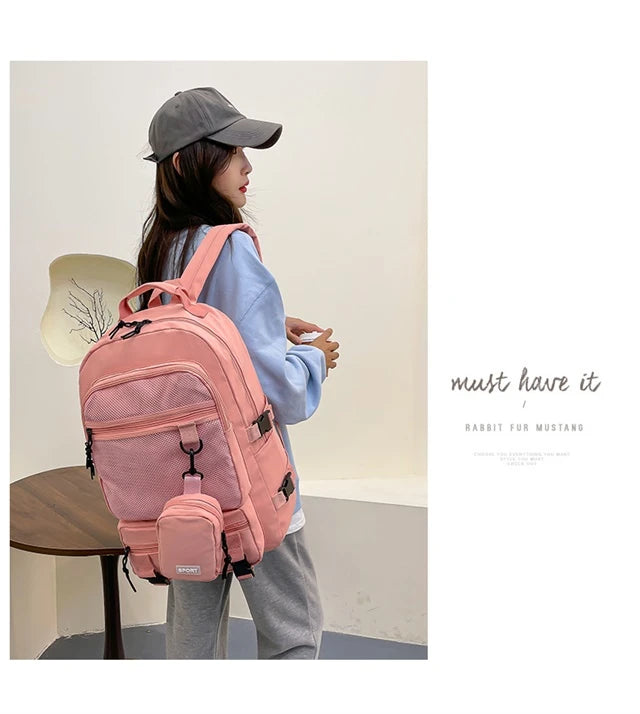 Hot Selling Solid Color Multi Kinetic Oxford Women's Backpack 2024 New Business Travel Sports High-capacity Men's Backpack