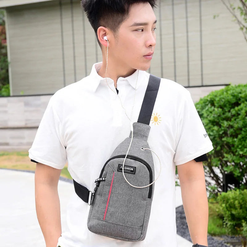 Men Fashion Multifunction Shoulder Bag Crossbody Bag On Shoulder Travel Sling Bag Pack Messenger Pack Chest Bag For Male