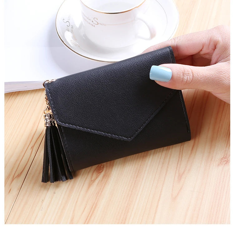 Mini Tassel Wallet Women Fashion Purse Female Short Mini Wallets Korean Students Lovely Purse Female Small Wallet for Women