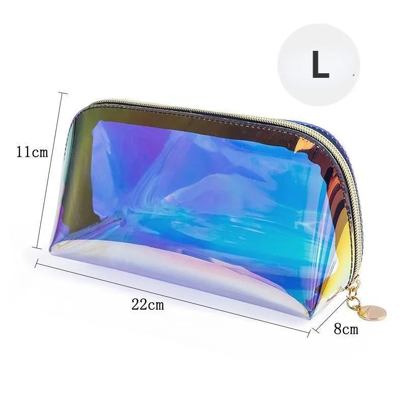 Fashion Laser Cosmetic Bag Women Makeup Case PVC Transparent Beauty Organizer Pouch Female Lipstick Bag Lady Make Up Pouch