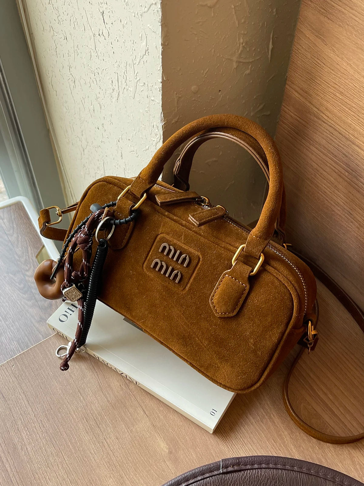 Autumn/winter retro frosted small bag female 2024 new popular cross-body bag HOT handbag bowling bag