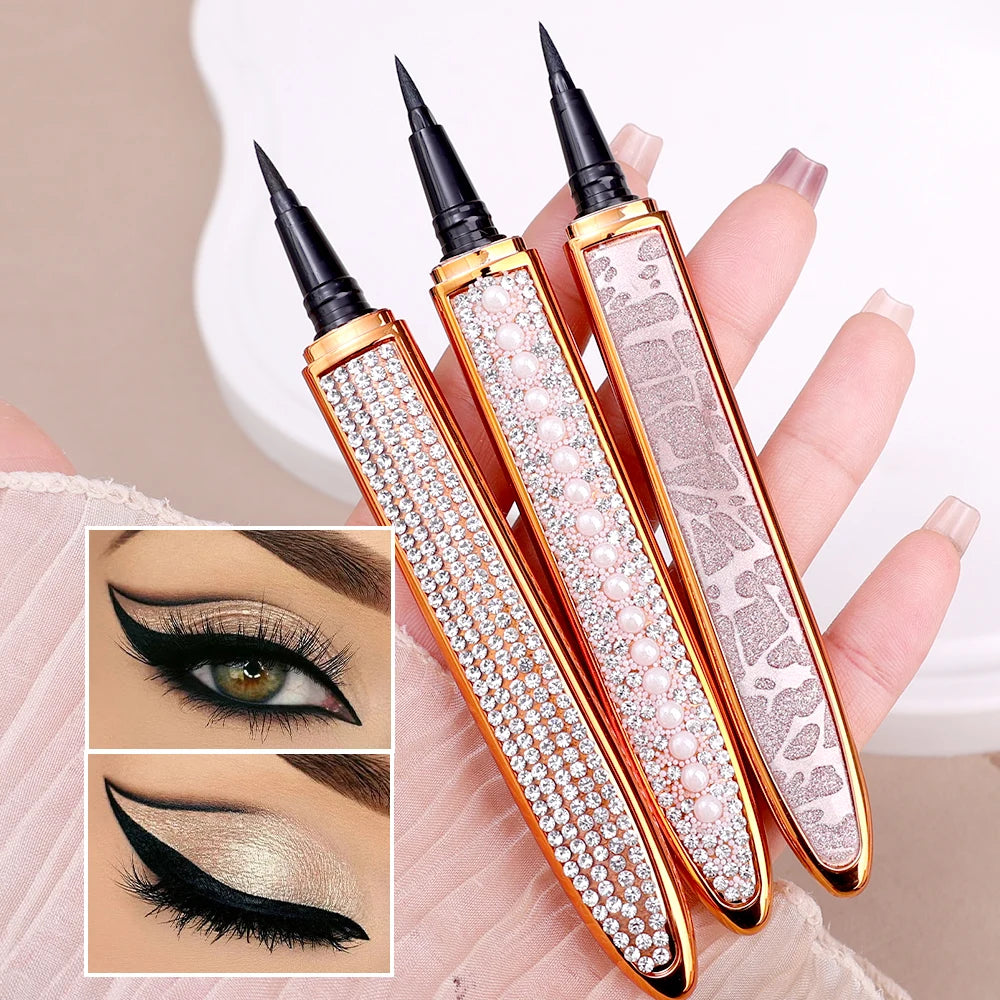 Crayon Eyeliner Auto-Adhésif Longue Durée Sans Colle Non Magnétique Séchage Rapide Cils Collants Eye Liner Stylo 2 en 1