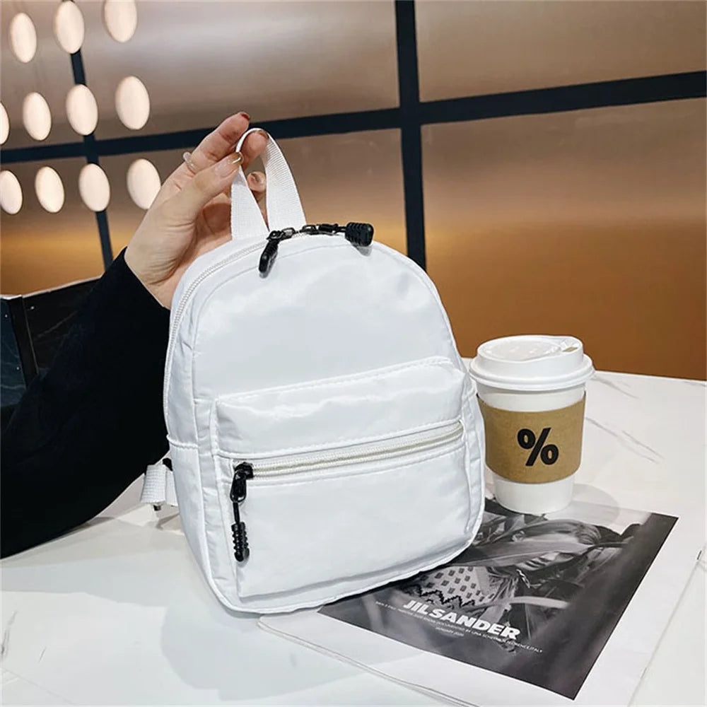 Korea-Style Women'S Backpack Things For Girls School Backpack Fashion Solid Color Simple Casual Traveling Large Capacity Bag