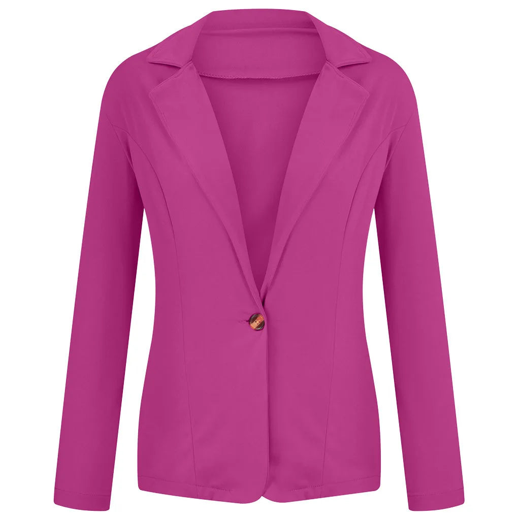 Women's Blazer 2024 Formal Blazer Women's Office Work Set Pocket Jacket Coat Loose women's wear