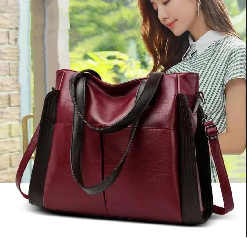 Large Capacity Casual Tote Bag Women Luxury Handbag Shoulder Bag for Female 2023 Ladies Vintage PU Leather Crossbody Bag Sac