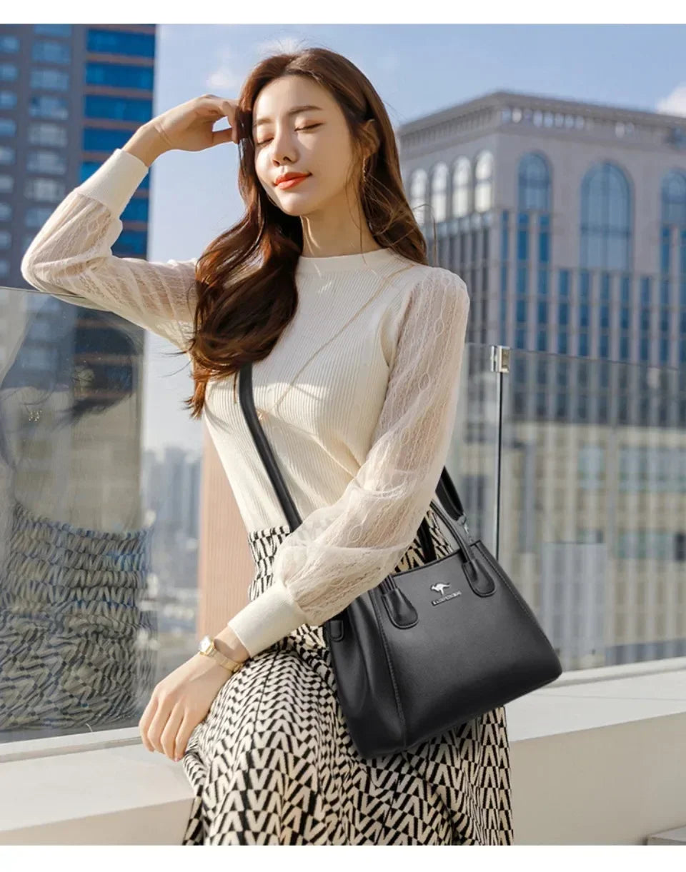 Real Women Soft Leather Shoulder Bags Luxury Women's Bag High Quality Ladies Handbag Fashion Female Messenger Bag Large Tote Sac