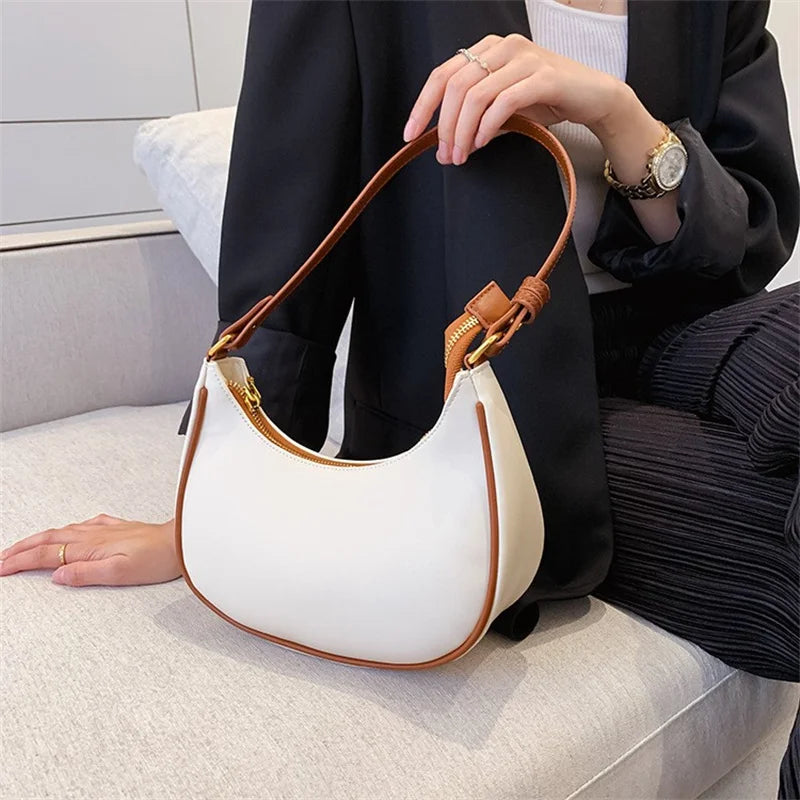 Women Bag Luxury Designer Clutch Handbags Solid Color Leather Underarm Shoulder Bag Casual Female Shopper Tote Luxury Hobos Bags