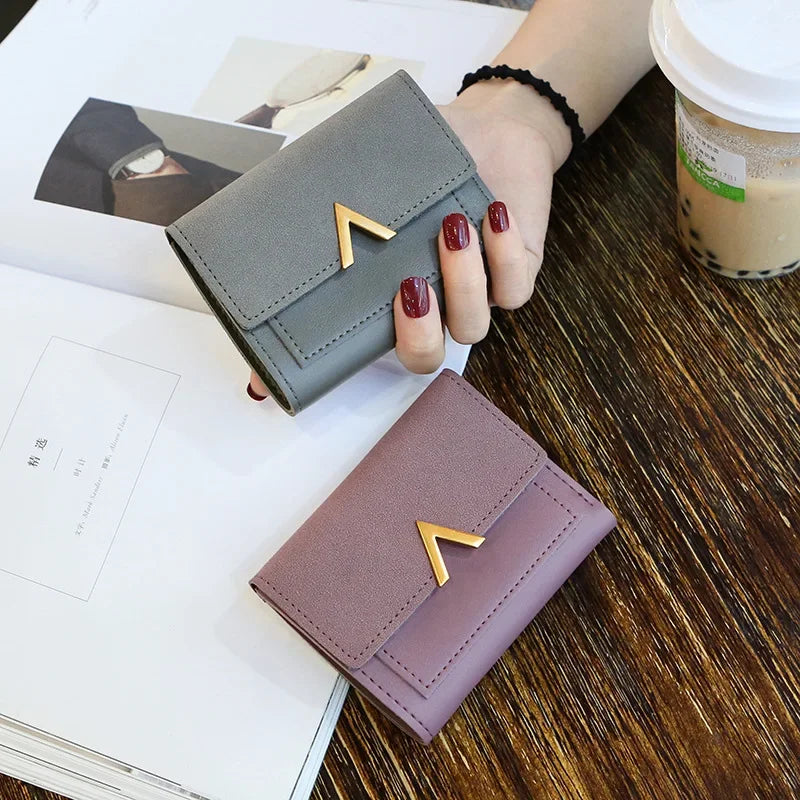 Leather New Women Purse Small Short Leather Wallet Luxury Brand Mini Female Fashion Wallets And Purse Credit Card Holder