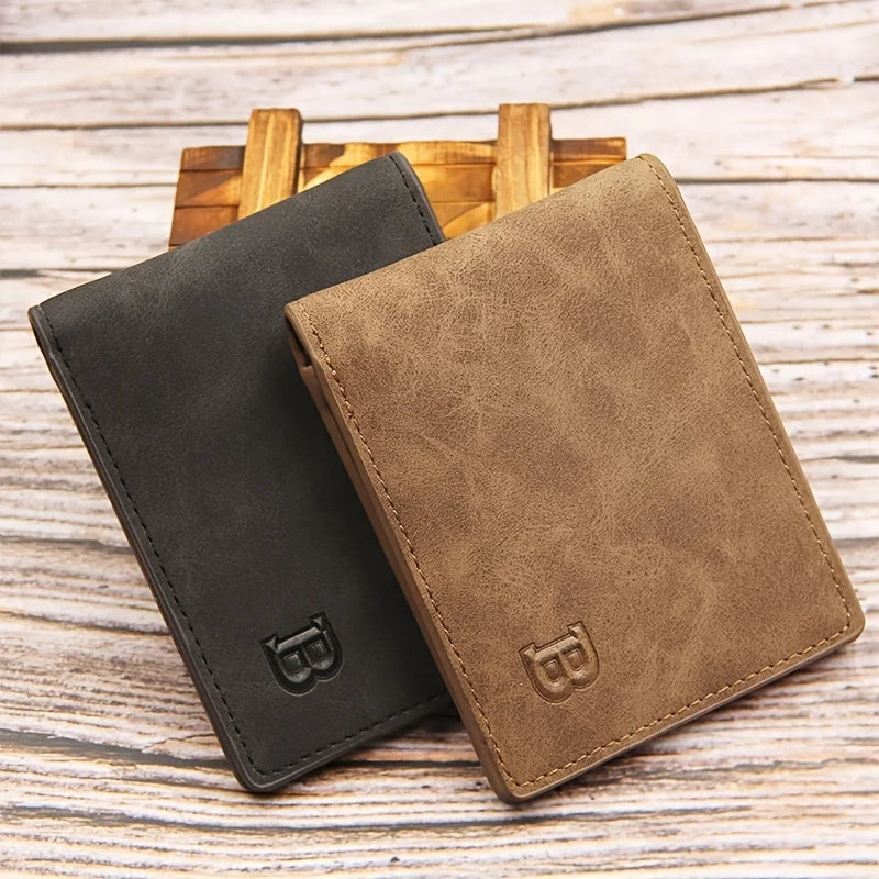 High Quality Fashion Mini Men's Luxury Business Wallet Card Holder Man Purse Coin Bag Zipper Gift For Men