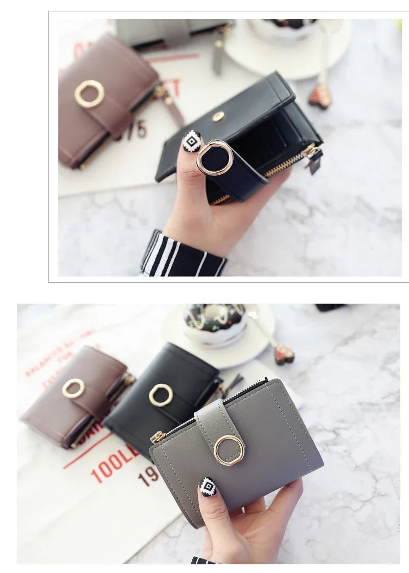 Fashion Trend Clutch Female Purse Money Clip Wallet Small Zipper Brand Leather Luxury Purse Women Ladies Card Bag for Women