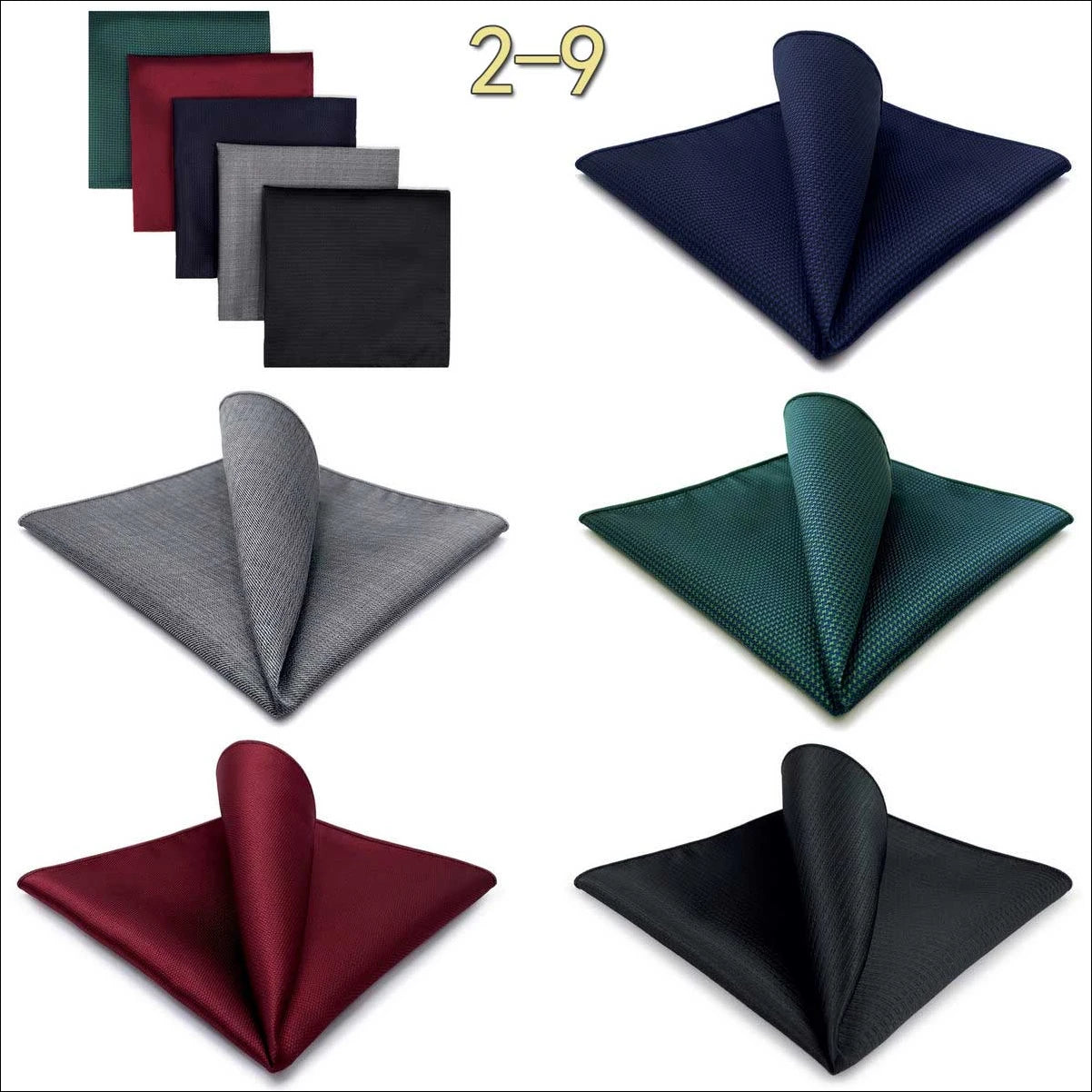 5 Pieces Mens Pocket Squares Wedding Handkerchiefs Set Fashion Formal Bundle Luxury Unique