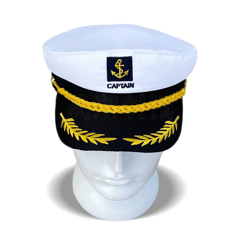 Adult Yacht Sailor Captain Hat Adjustable Men's and Women's Party Hat Makeup Ball Dressing Event Excellent Stylish Accessories