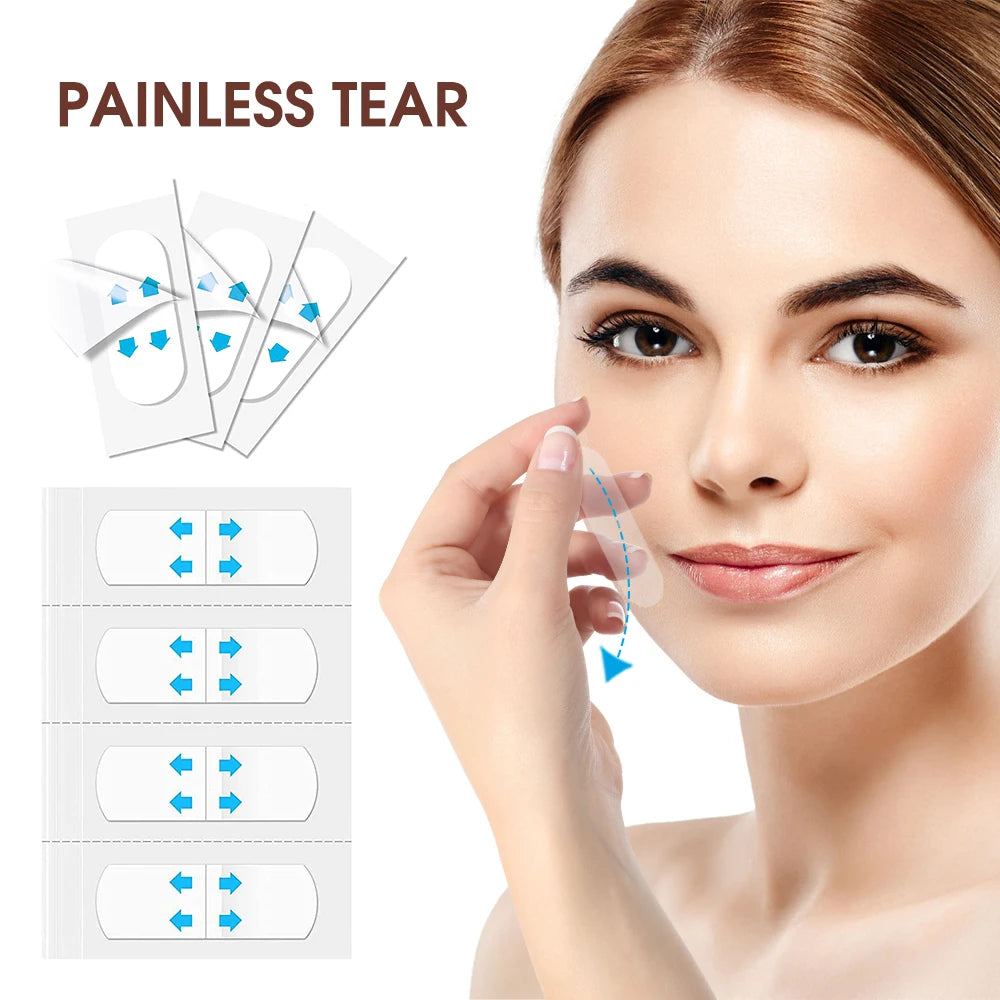 80pcs Invisible V Face lift Tapes Wrinkle Removal Sticker Face Forehead Neck Sticker Pad Anti Aging Patch Facial Slimming Mask