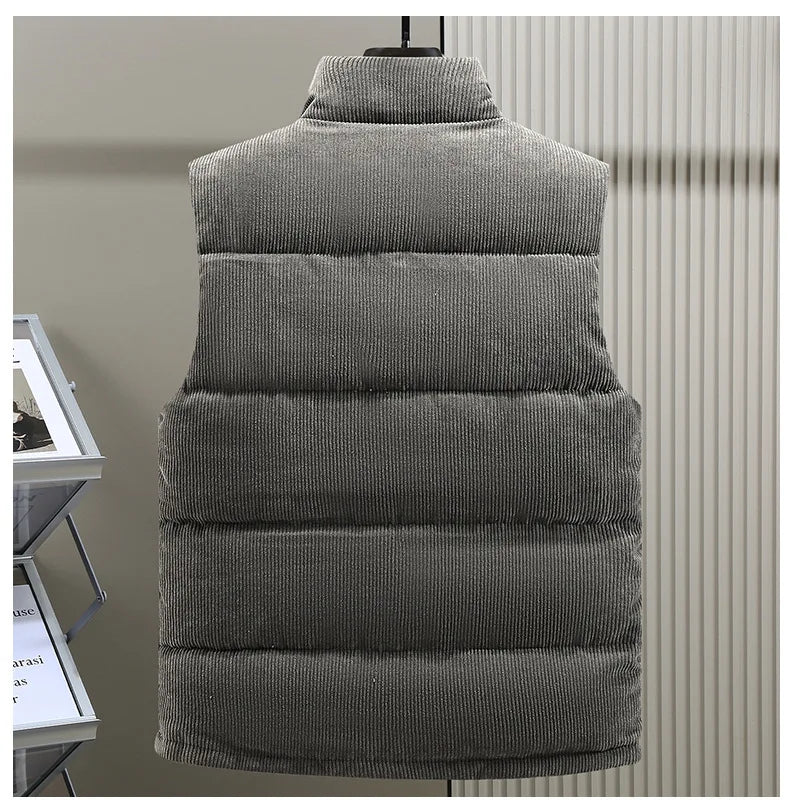 2024 Winter Trend Fashion Cashmere Cotton Vest Men's New Autumn and Winter Cotton Vest Thickened Thermal Vest Coat