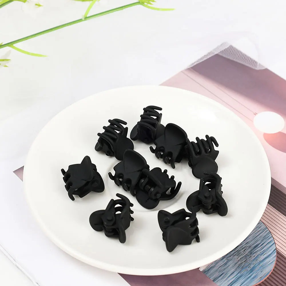 Mini Hair Claw Clips for Women Girls Korean Simple Small Black Transparent Plastic Clips Hairpin Kids Hair Styling Accessories