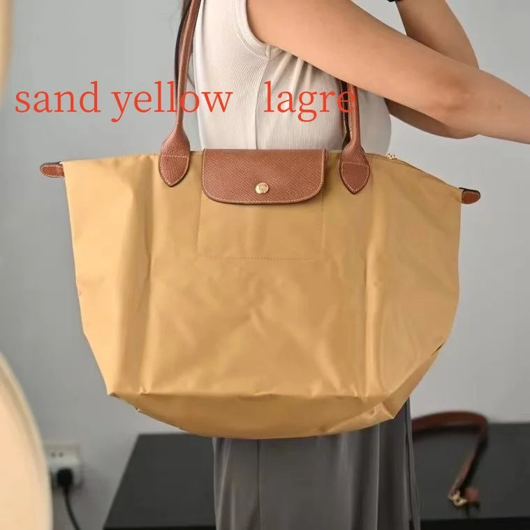 Sacs hobo pliables classiques pour femmes, sacs fourre-tout brodés, sacs à bandoulière, sac à main en nylon tendance pour femmes, sac de shopping de haute qualité