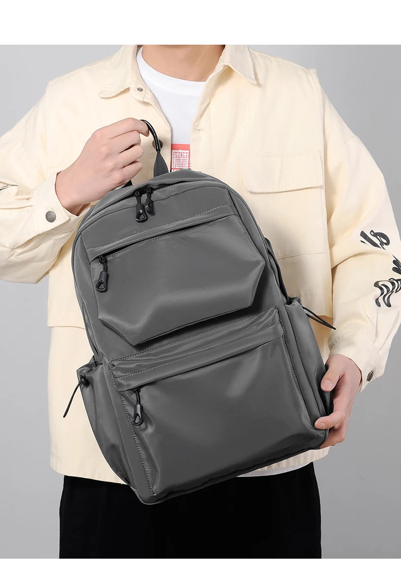 New Polyester Men's Backpack Large Capacity Student Schoolbag Laptop Bag Waterproof Travel Backpack Hot Sale