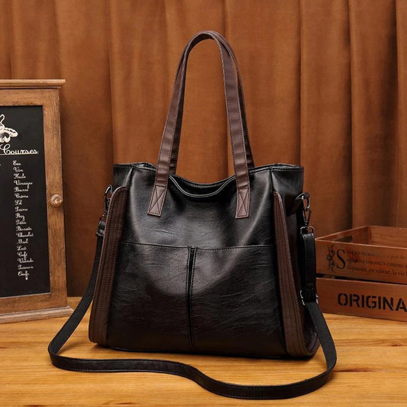 Large Capacity Casual Tote Bag Women Luxury Handbag Shoulder Bag for Female 2023 Ladies Vintage PU Leather Crossbody Bag Sac