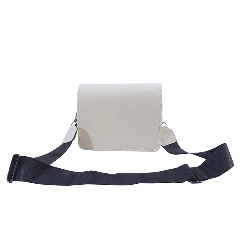 Women Small Square Bag Retro Versatile Wide Shoulder Strap Large Capacity Casual Portable Female One Shoulder Crossbody Bag