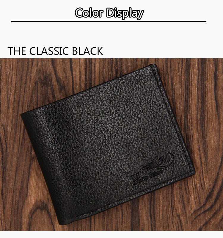 Short Men Wallets High Quality Slim Card Holder Coin Pocket Name Customized Male Wallet Brand Photo Holder New Small Men Purses