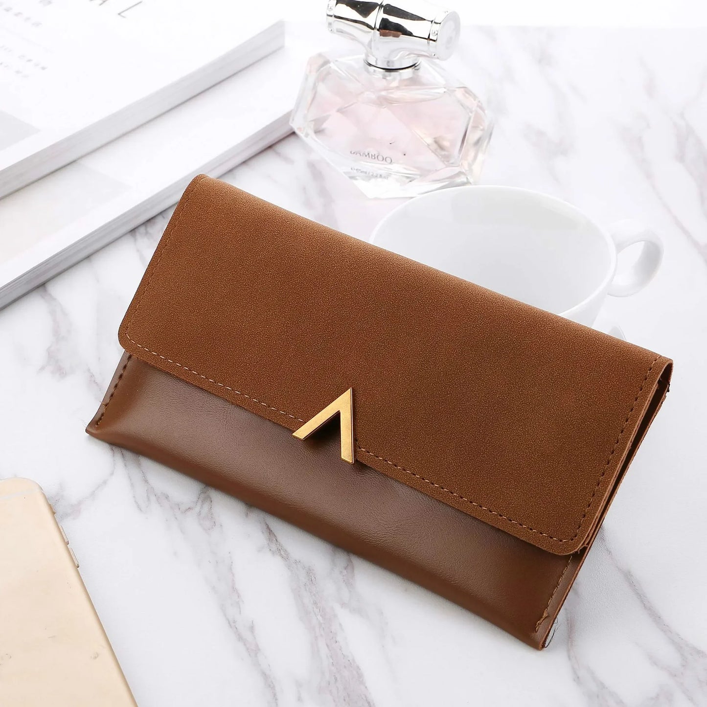 2024 Leather Women Wallets Hasp Lady Moneybags Zipper Coin Purse Woman Envelope Wallet Money Cards ID Holder Bags Purses Pocket